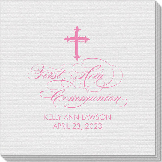 Fleur De Lis Cross Linen Like Napkins